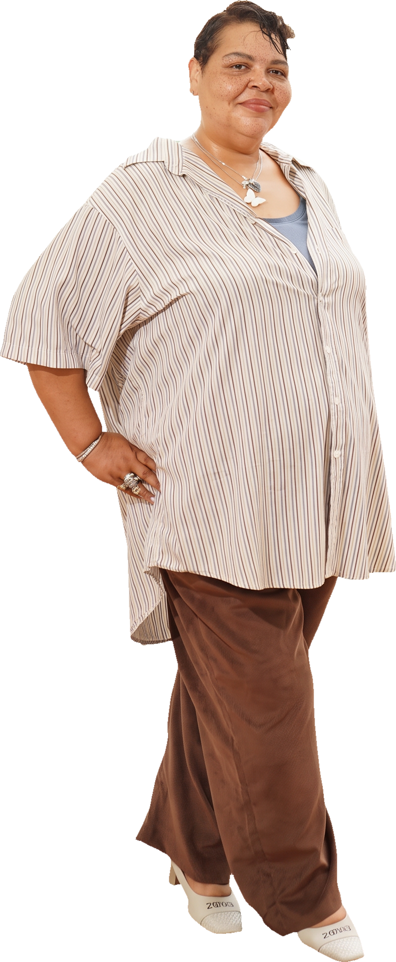Eliza Herbert standing with her hand on her hip